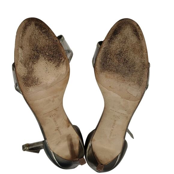 Manolo Blahnik Bronze Leather and Transparent PVC Lavanasa Sandals Size 10.5 - Picture 9 of 12